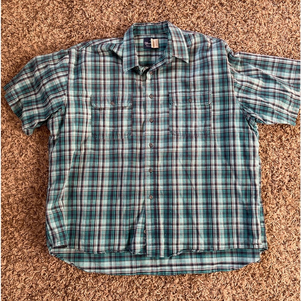 Men’s Vintage 80s Wrangler Button Down Short Sleeve- XL